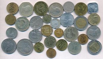 30db különböző fémpénz, közte Bhután, Tádzsikisztán, Thaiföld T:2,2- 30pcs of different metal coins, including Bhutan, Tajikistan, Thailand C:XF,VF