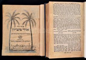 2 db héber nyelvű könyv, egészvászon kötésben, javításokkal