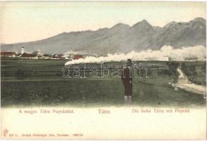 Tátra, gőzmozdony Poprádnál. Feitzinger Ede No. 367. 1902/12. / locomotive, railway