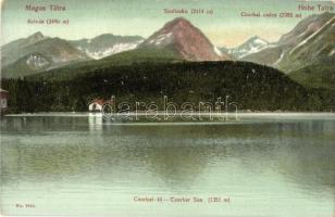 Tátra, Csorbai-tó, Kriván, Szoliszko, Csorbai-csúcs / lake, mountain peaks