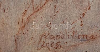 Kapoli Ilona (?-): Madonna a kis Jézussal. Vegyes technika, karton, jelzett, 29×20 cm