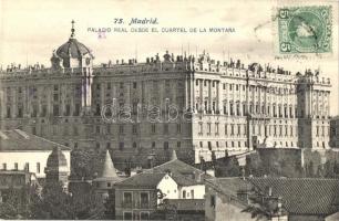 Madrid, Palacio real desde el cuartel de la Montana / Royal palace from the barracks of Montana, TCV card