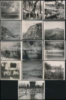 1930-1933 Képek a Balaton-felvidékről, Sümeg, Füred, Csopak, Szigliget, 13 db, 6x6 cm