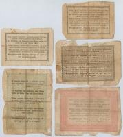 1848. 1Ft + 2Ft + 5Ft vörösesbarna + 1849. 30kr (2x) T:III-,IV