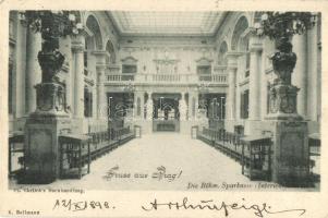 1898 Praha, Prag; Die Böhm. Sparkasse / Bohemian savings bank, interior