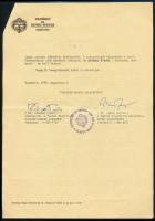 1990 Erzsébet és Henry Speter alapítvány fejléces levele Bata Imre az Élet és Irodalom szerkesztő bi...