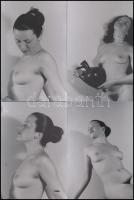 Női aktok, 8 db modern előhívás, 15x10 cm