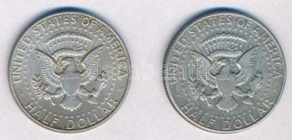 Amerikai Egyesült Államok 1967-1968D. 1/2$ Ag "Kennedy" (2x) T:2
USA 1967-1968D. 1/2 Doll...
