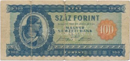 1946. 100Ft T:III-,IV Hungary 1946. 100 Forint C:VG,G Adamo F26