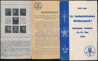 1938 A budapesti Eucharisztikus Kongresszus 3 db német nyelvű szórólapja