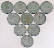 1930. 5P Ag "Horthy jobbra" (10x) T:2-,3 patina, karc Adamo P8