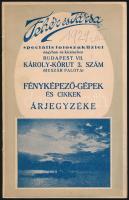 1929 Bp.VII., Fehér és Társa speciális fotószaküzletének árjegyzéke, képekkel illusztrált, 32p