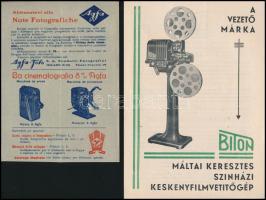 cca 1930-1940 Filmvetítő gépek prospektusai, 3 db