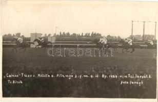 1929 Budapest IV. Újpesti lóverseny pálya, versenylovak. Faragó photo