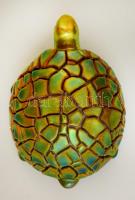 Zsolnay teknős, eozin mázas, hibátlan, jelzett, 9x6x4 cm /