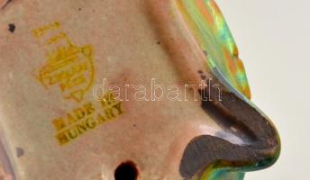 Zsolnay teknős, eozin mázas, hibátlan, jelzett, 9x6x4 cm /