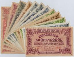 1946. 12db-os vegyes adópengő bankjegy tétel, közte amelyekNEK és fordított címer T:III,III-