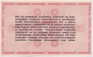 1946. 1.000.000AP sorszám nélkül, fehér papír T:I-