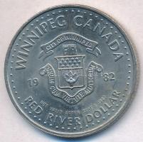 Kanada / Winnipeg 1982. Vörös Folyó Indián Dollár / Manitoba Bölény fém emlékérem (32mm) T:2 Canada / Winnipeg 1982. Red River Indian Dollar / Manitoba Buffalo metal commemorative medallion (32mm) C:XF