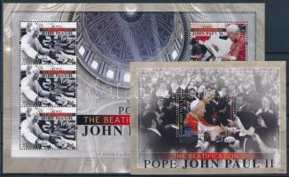 Beatification of John Paul II minisheet + block, II. János Pál pápa boldoggá avatása kisív + blokk