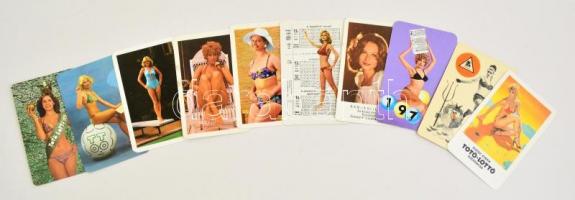1968-1982 10 db hölgyeket ábrázoló kártyanaptár