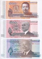 Kambodzsa 2014. 100R + 500R + 1000R T:I  Cambodia 2014. 100 Riels + 500 Riels + 1000 Riels C:UNC