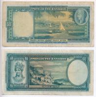 Görögország 1939. 500D + 1000D T:III,III-
Greece 1939. 500 Drachmai + 1000 Drachmai C:F,VG