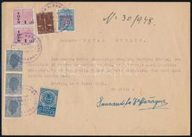 1948 2500 Lej városi illetékbélyeg dokumentumon