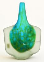 Mdina Glass fújt váza, több rétegű, jelzett, hibátlan, m: 18 cm