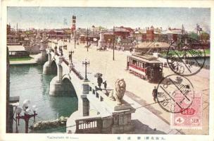 Osaka, Naniwabashi / bridge, tram. TCV card (tiny tear)