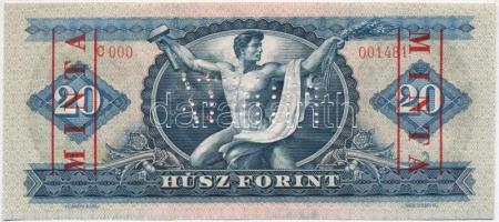 1969. 20Ft "MINTA" bélyegzéssel és perforációval, "C000-001481" sorszámmal T:I 
...