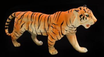 Tigris, mázas kerámia, jelzett, apró kopásokkal, h: 38 cm