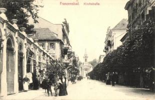 Frantiskovy Lazne, Franzensbad; Kirchstrasse, Coiffeur / street view with hairdresser