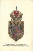 Wappenschild und Krone des Mittleren Österreichischen Wappens / Austria-Hungary coat of arms and crown. Kriegshilfsbüro Nr. 286. (EK)