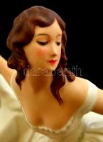 Pirkenhammer balerina, kézzel festett, jelzett, hibátlan, m: 21 cm