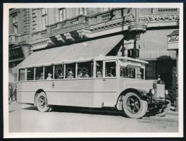 cca 1930-1940 Budapest, Az 1-es busz, utólagos előhívás, 9x12 cm