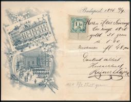 1896 Kriegler D. ékszergyáros reklámos képes, kihajtható levelezőlap, hátoldalán Milleniumi Kiállítá...