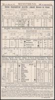 1905 A Balatontavi Gőzhajózási Részvény-Társaság menetrendje, kihajthatós, litográfia, Bruchsteiner ...