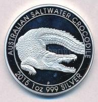 Ausztrália 2015. 1$ Ag "II. Erzsébet / Ausztrál Krokodil" (1oz/0.999) T:PP Australia 2015....