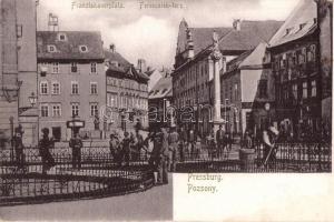 Pozsony, Pressburg, Bratislava; Ferenciek tere, szobor / square, monument