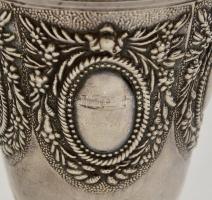 Ezüst(Ag) kupa, jelzett, m: 13,5 cm, d: 7 cm, nettó: 87,1 g