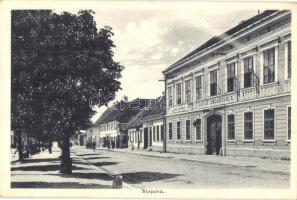 Stomfa, Stupava; utcakép, Községi Népiskola / school, street