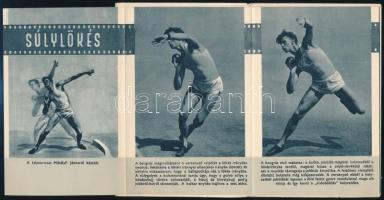 1954 Súlylökés, képes ismertető füzetecske, Vincze Balázs vízilabdázó fotójával
