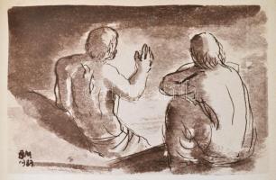 Borsos Miklós rajzai. Bp., 1985, Szépirodalmi Könyvkiadó. Kiadói egészvászon kötés, szakadt papír vé...