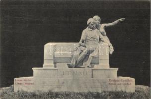 Csatád, Cetad, Lenauheim; Lenau szobor. Photogr. v. Mr. Julius Bierbaum / Lenau Denkmal / statue (EK)