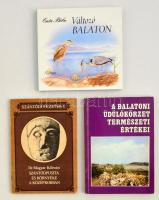 3 db könyv - Dr. Magyar: Szántódpuszta és környéke, Entz Béla: Változó Balaton, Dr. Zákonyi Ferenc: A Balaton üdülőkörzet természeti értékei. Kiadói kartonált és papírkötésben, jó állapotban.