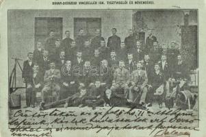 1900 Bihardiószeg, Diosig; Vincellér iskola tisztviselői és növendékei csoportképe / wine school officers and students, vine-dressers. Studentica (fa)