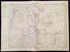 1937 Gérce és környékének térképe, kiadja M. Kir. Állami Térképészet, 35x47 cm