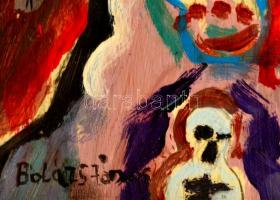 Balázs jelzéssel: Emlékek. Olaj, papír, keretben, 30×36 cm