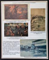 A cs. és kir. 48. nagykanizsai gyalogezred története. Különleges, egyedi összeállítás az első világháborús gyalogezredről, 3 db nemzetiszín tablón részletes nyomtatott szöveggel, rajta 6 db eredeti képeslappal (képeslap, fotólap (1915-1918, 1936), 3 db eredeti fényképpel (1915,1918) közte egy keményhátú fotóval, 2 db újságkivágással, a képeslapok, fotók nincsenek felragasztva a tablókra. /  /The History of 48th Austro-Hungarian Army Infantry Regiment of Nagykanizsa, with 6 pc. original postcards, with 3 pc. original photos, on three sheets, not glued on the paper.